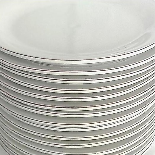 PIRING LIST EMAS DATAR SUNBIRD | SNI 7275 SEMI PORCELAIN | PIRING DATAR 10 INCH 26 CM. LIS EMAS PIRI