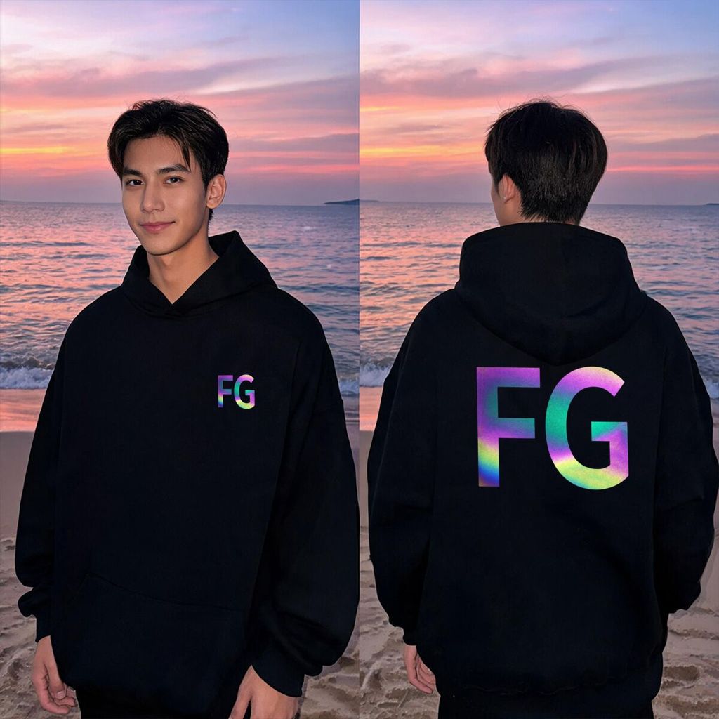 COD Laser FG LOGO Hoodie Unisex Reguler Hitam LogoBerubah Warna Premium - Ready Stock