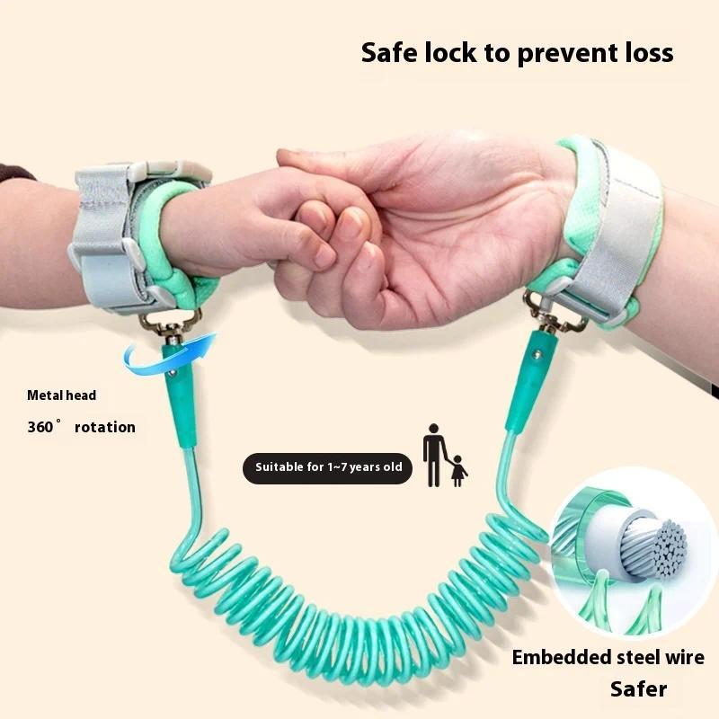 Baby anti lost wrist connection, adjustable toddler traction rope, safety harness, outdoor walking h