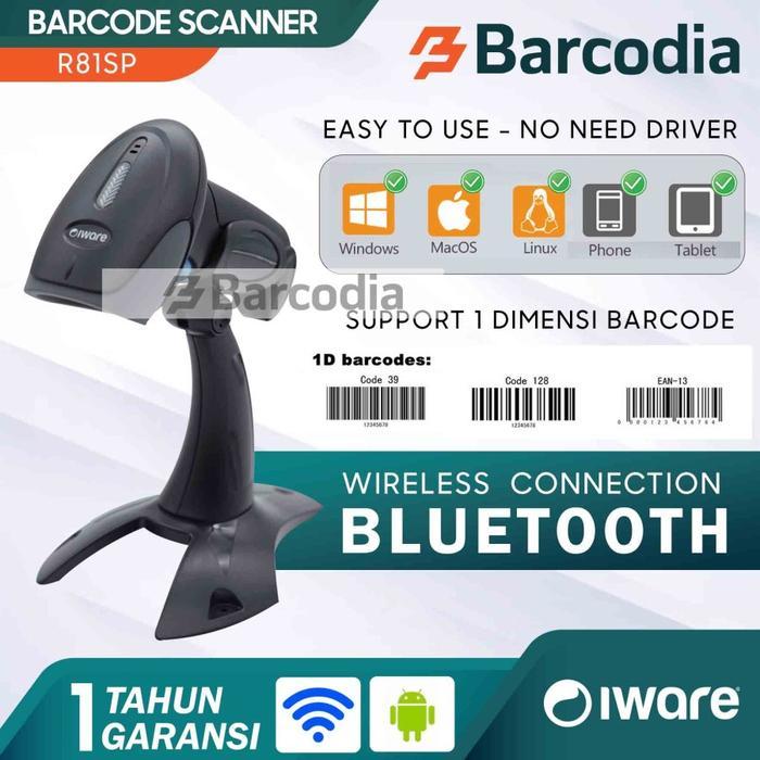 Wireless Bluetooth 1D Laser Barcode Scanner IWARE R81SP (Android,IOS) - BARCODE SCANNER BLUETOOTH