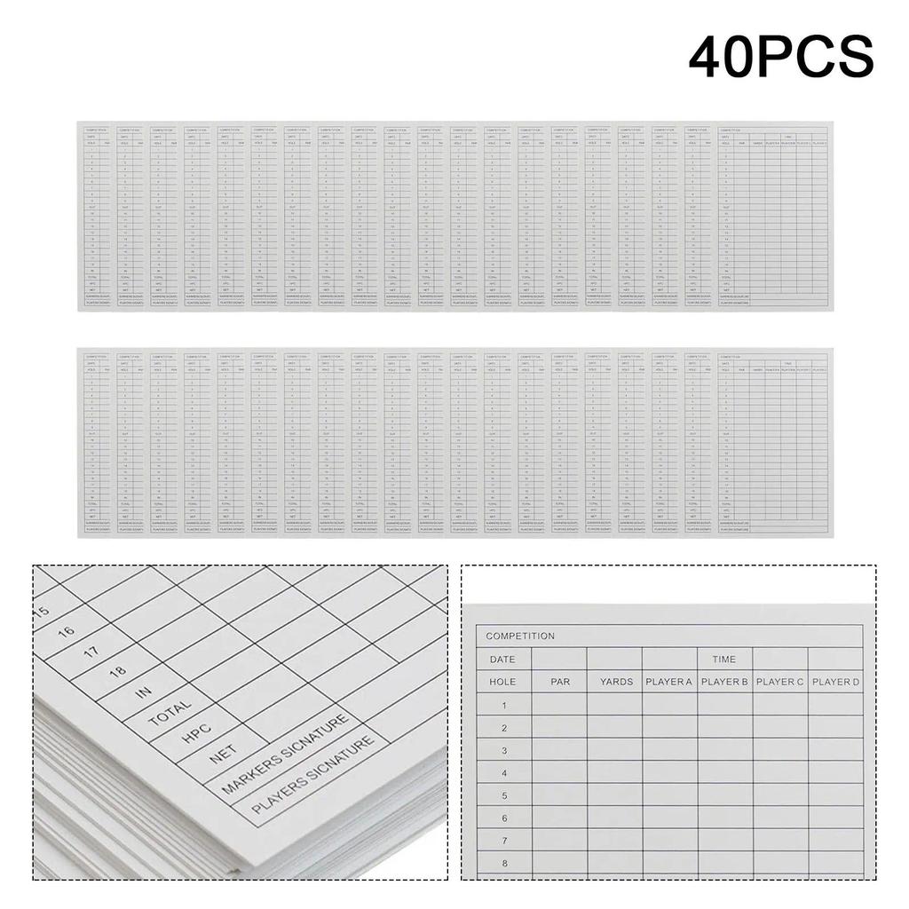 Golf Club Members Golf Accessories Golfing Activities Coated Paper Material Game Record Tracking Gol