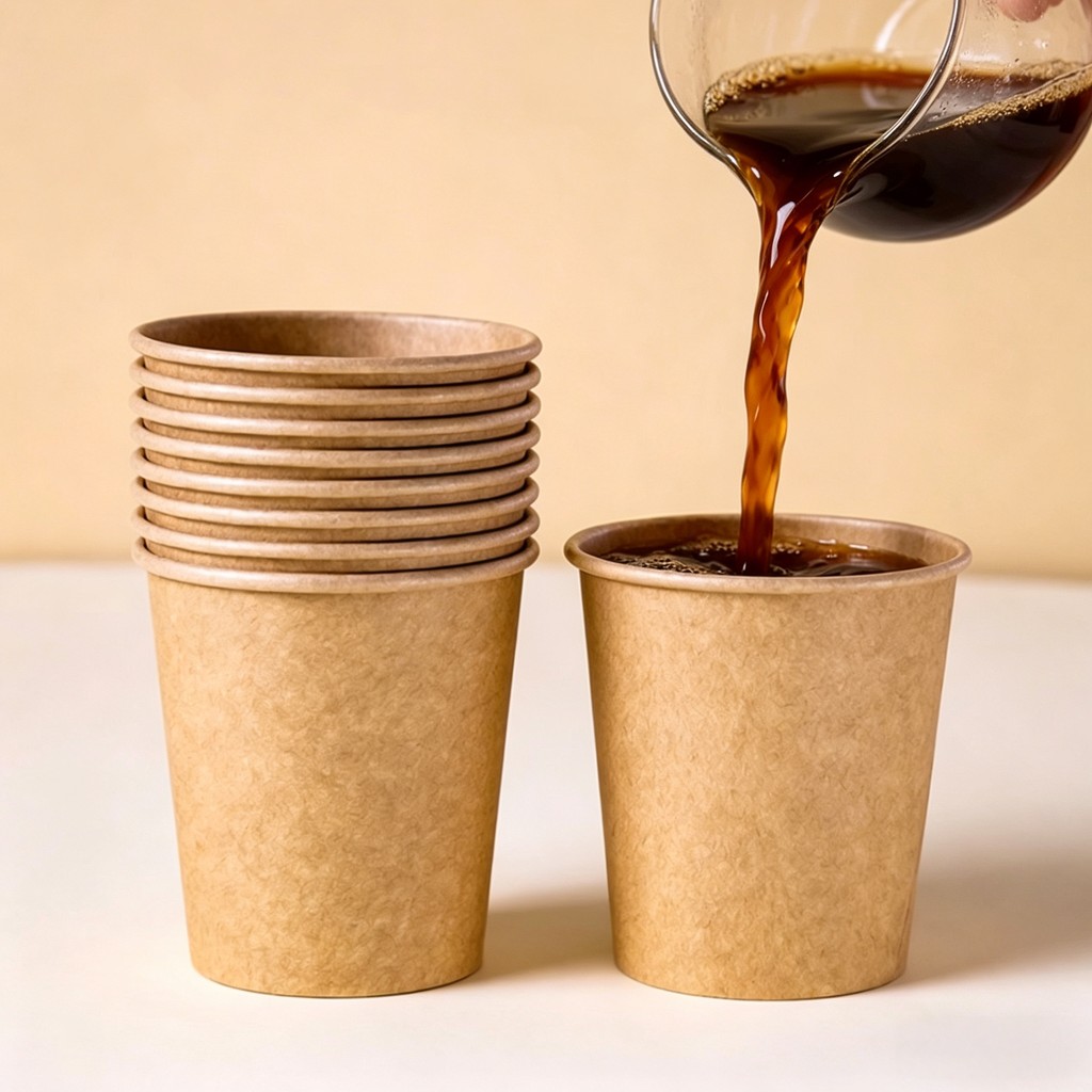 [25pcs] Gelas Kertas Kraft  8oz 260ml | Paper Cup Kopi Boba Tahan Panas | Custom Logo | Cup Boba Caf