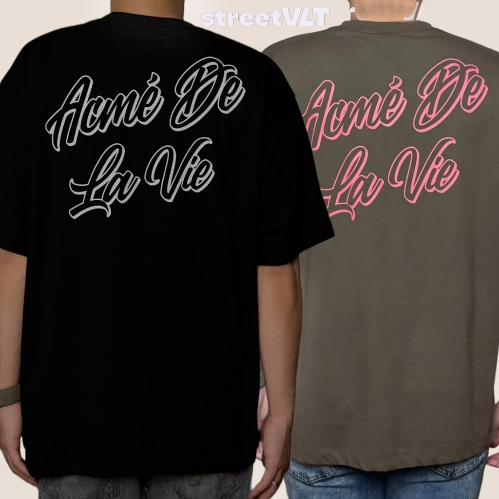 ADLV Outline Script Logo Short Sleeve T-Shirt Acme De La Vie Original Baju Kaos Unisex