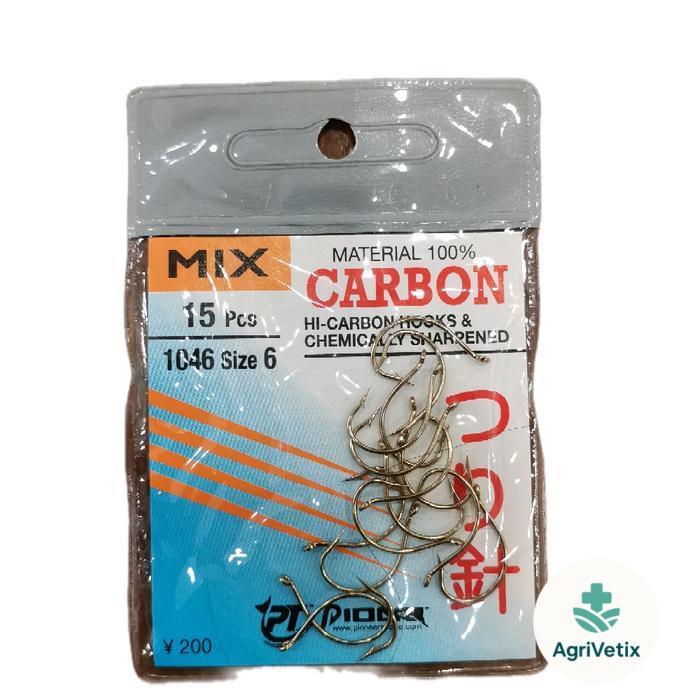 Kail Pancing Pioneer Carbon Mix 1046 Ring Lubang Hook Mata Kail - 1