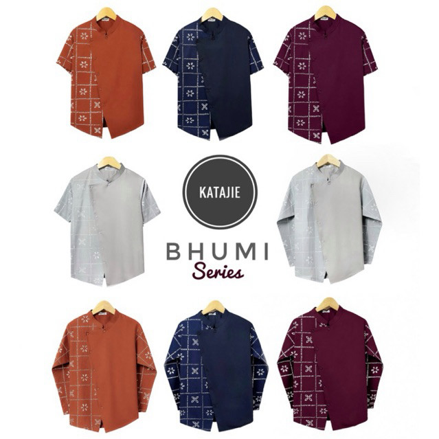 BHUMI Series. Kemeja Beskap Batik Pria Modern Berbahan Katun Nyaman.
