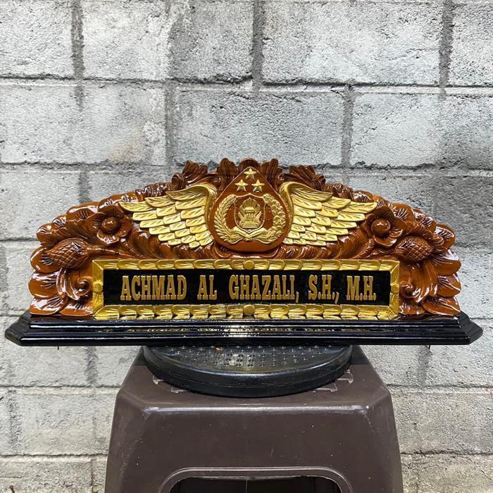 Papan nama meja / papan nama ukiran custom / papan nama meja jati-leluhurart-