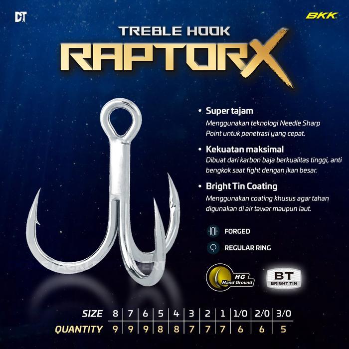 Arsya Gallery Fishing Treble Hook BKK RAPTOR-X Kail Lure Premium 3X Strong, Super Tajam & Anti Karat