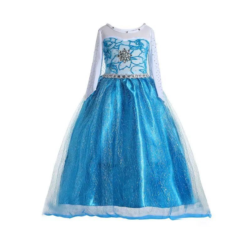 Baju Kostum Princess Elsa Anna Frozen Biru Premium Pakaian Dress Rok Anak Perempuan Party Pesta Cosp
