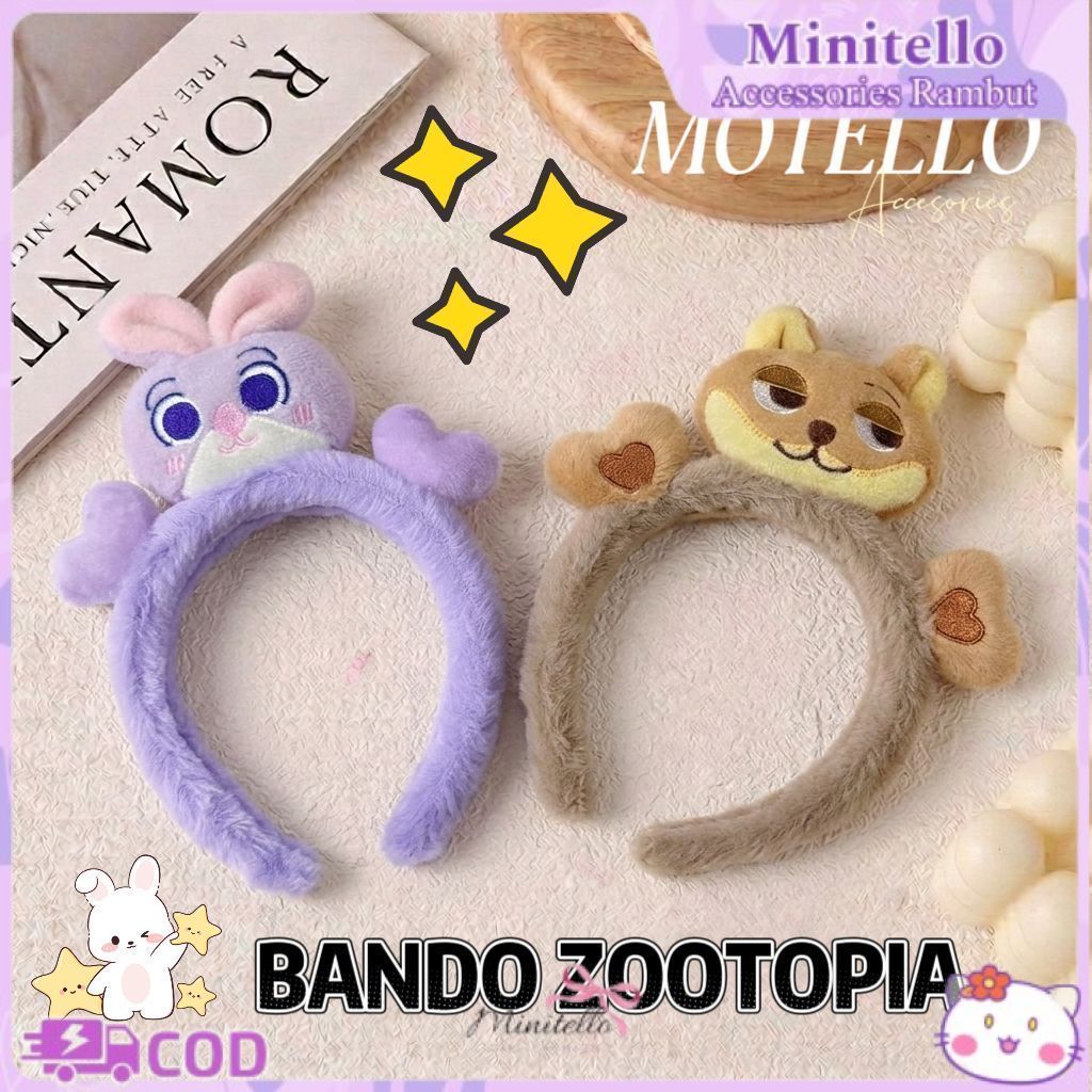 LO - Bando Bulu Karakter Zootopia Bulu Halus bando Anak Lucu