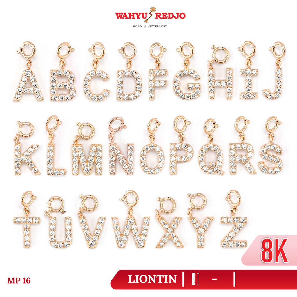 Liontin Emas Alfabet Huruf 8K Wahyu Redjo Pameran