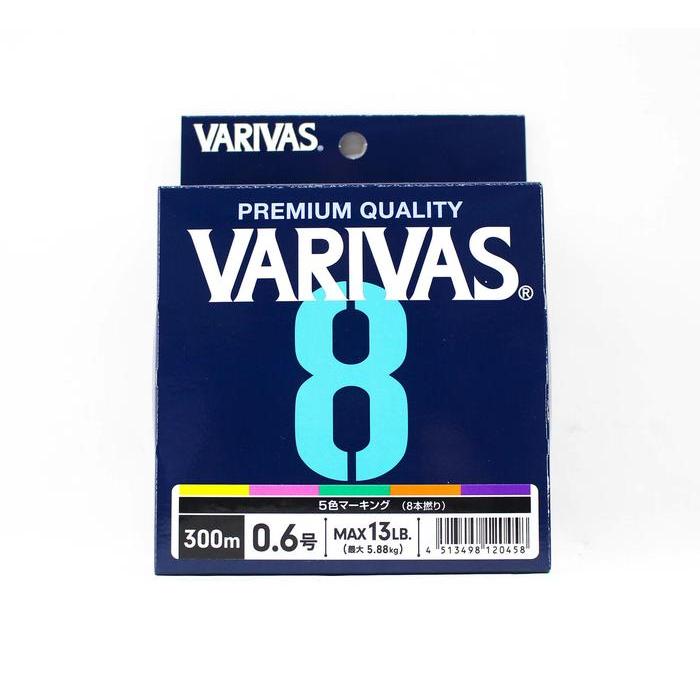 Varivas PE Line 8x8 Multi Color 300m - PE 0.6 - 13LB, 300m