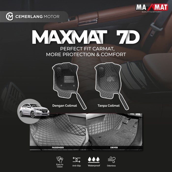 Karpet mangkok MAXMAT 7D Honda HRV Include Coil Mat