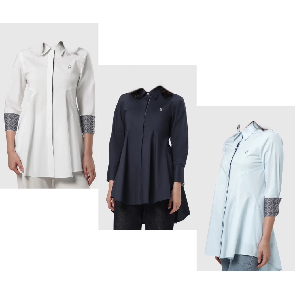 [baca deskripsi‼️] BUTTONSCARVES SIGNATURE WOMAN POPLIN SHIRT KEMEJA POLOS WANITA BUTTONSCARVES KEME