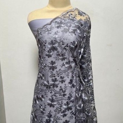 Paket Lengkap Kain Bridesmaid / Kain Satin Velvet Premium + Kain Brokat By Emerald Textile - Sakura
