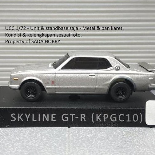 DIECAST UCC 1/72 NISSAN SKYLINE 2000GT-R  KPGC10 HAKOSUKA SILVER CADATOYS