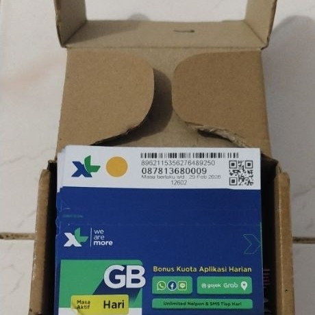 Paket 50pcs Kartu/Perdana XL Kuota Nasional 3GB 30 Hari