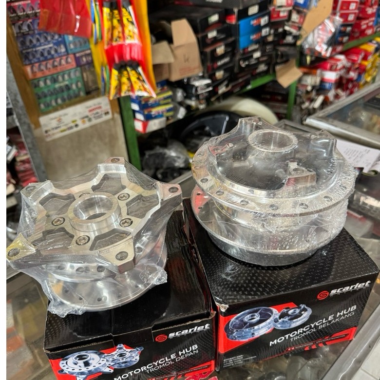 Tromol CB150R NEW CBR150 New Set Depan Belakang Chrome Crom CB150R NEW 2022 Original Scarlet