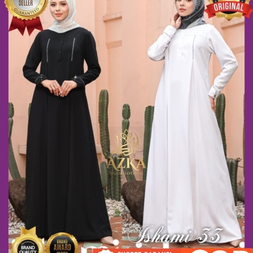 ETHICA Abaya Premium Ishami 33 Abaya Hitam Abaya Putih / Gamis Hitam Wanita Remaja Kekinian / Baju G