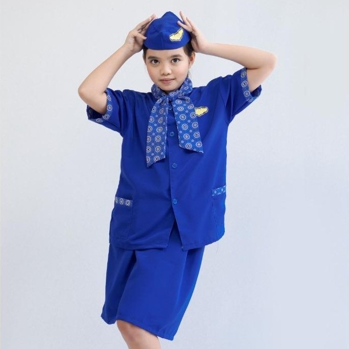 Diskon Stelan Baju Pramugari Anak 4_10 Tahun/Baju Profesi/Bajukarnaval/Prarmugari/Baju Pramugari Ana