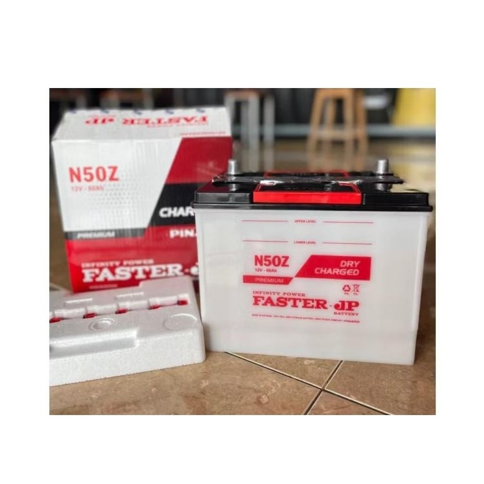 Aki mobil merk FASTER JP PREMIUM N50Z untuk HINO Truck FM,SG series