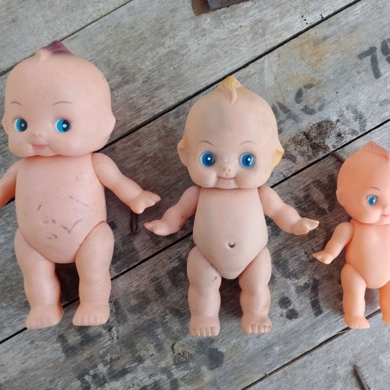 Boneka bayi "kewpie" karet jadul 1970n sepaket