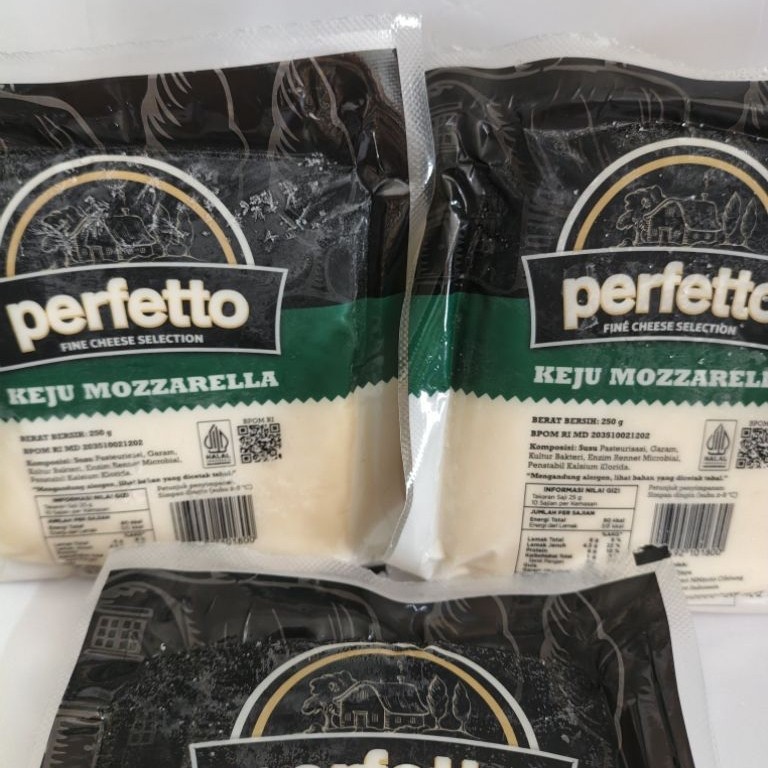 Perfetto Mozzarella Blok Kemasan 250gr | Mozzarella Perfetto | Mozzarella