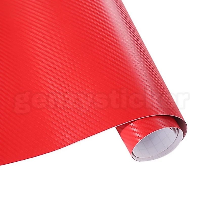 Stiker skotlet carbon 3D merah sticker scotlet karbon