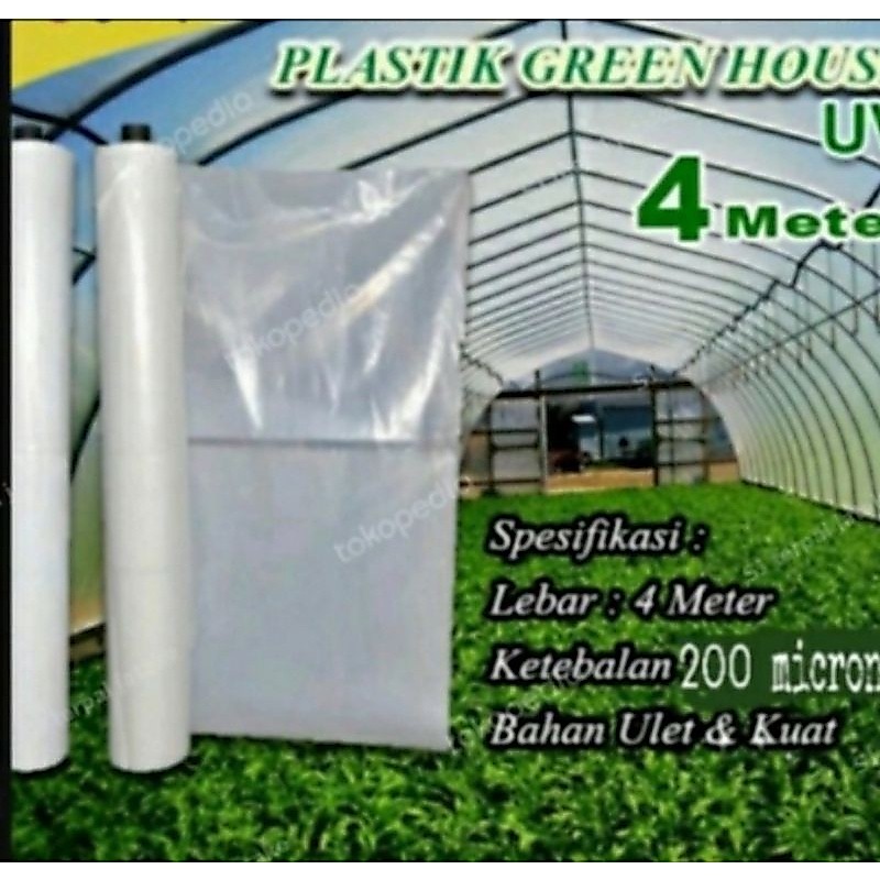 plastik uv lebar 4meter 200micron  plastik bening transparan kualitas bagus tabal