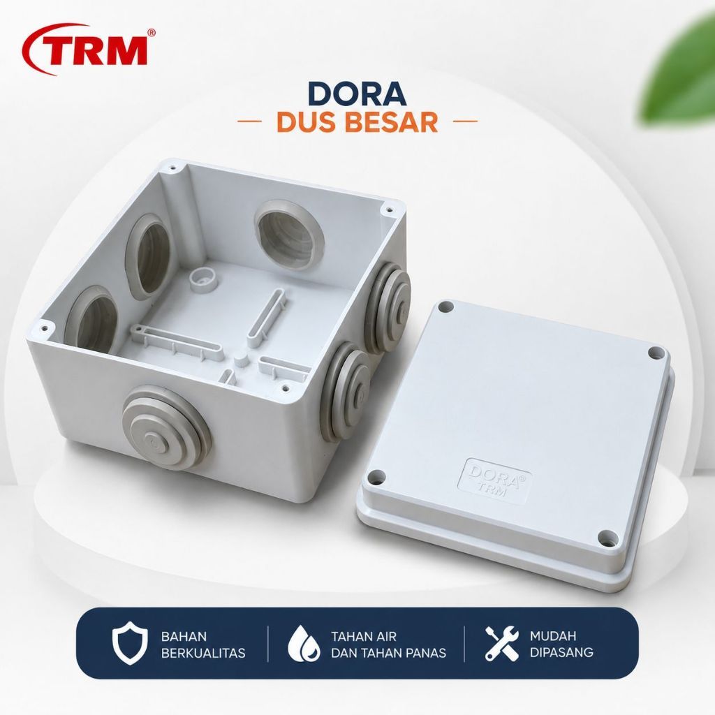 TRM DORA DUS DURADUS BOX ABS BOX PANEL LISTRIK JUNCTION BOX WATER PROOF PUTIH HITAM KECIL JUMBO - OV