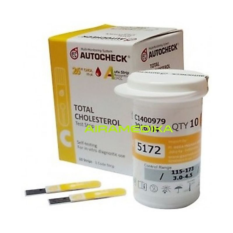 Strip Kolesterol Autocheck / Autocheck Cholesterol Strip isi 25 / Stok Kolesterol Autocheck