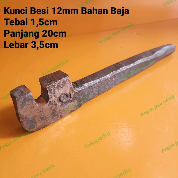 Kunci besi 12 mm alat penekuk / pembengkok besi beton / besi behel