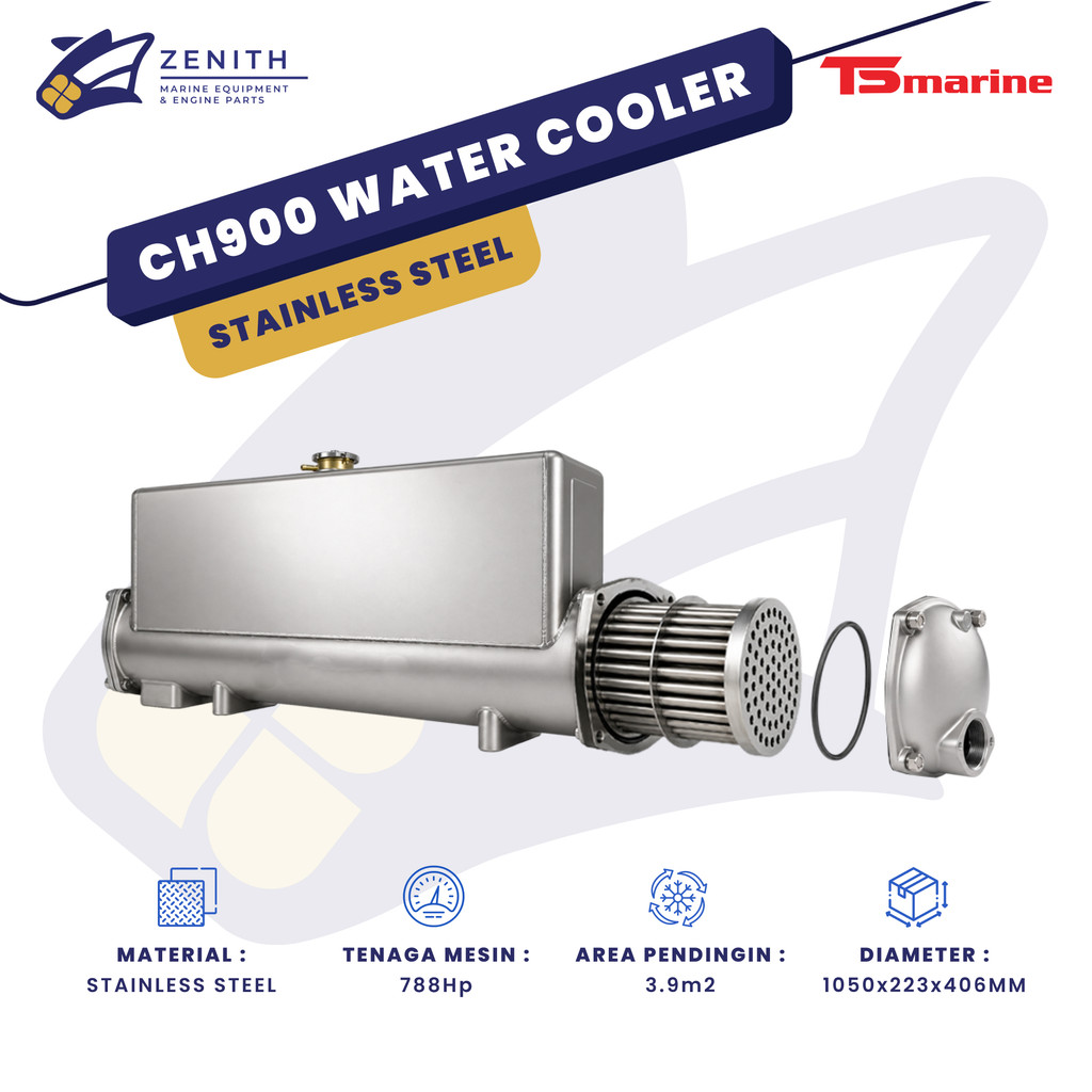 WATER COOLER CH900 STAINLESS STEEL TS MARINE / HEAT EXCHANGER CH900 SS