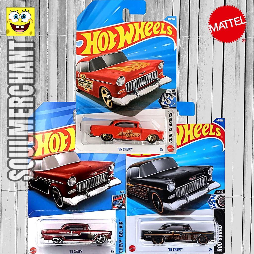 Hot Wheels 55 Chevy Merah Hitam Diecast Mobil Klasik