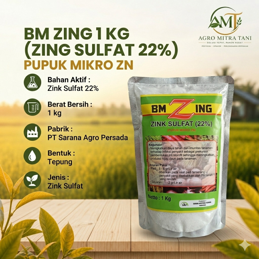 BM ZING 1 KG (ZING SULFAT 22%) PUPUK MIKRO ZN