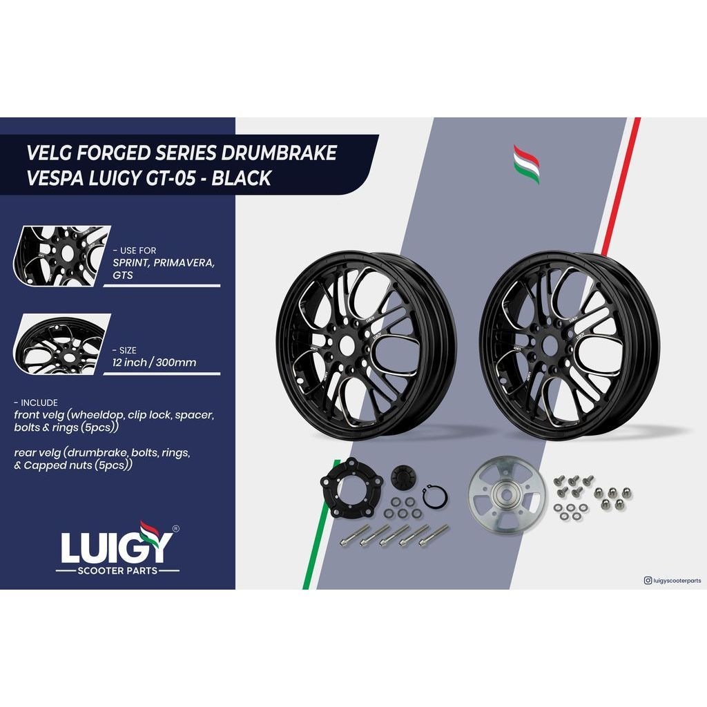 Velg Series Drumbrake Vespa Matic Sprint Primavera Gts GT-05 Luigy
