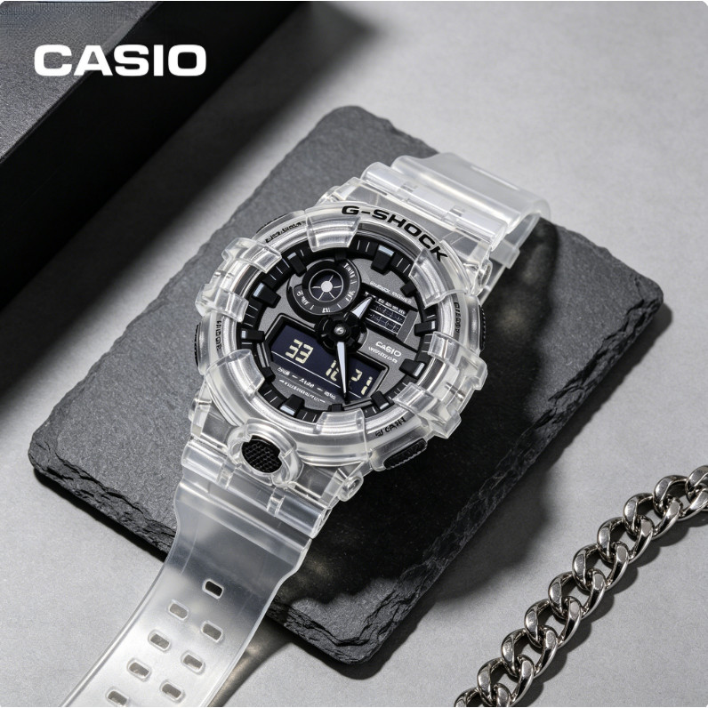 Jam tangan pria G-Shock GA-700SK-1A Transparan Desain klasik Nyaman dan taha x1 n air Pengiriman cep