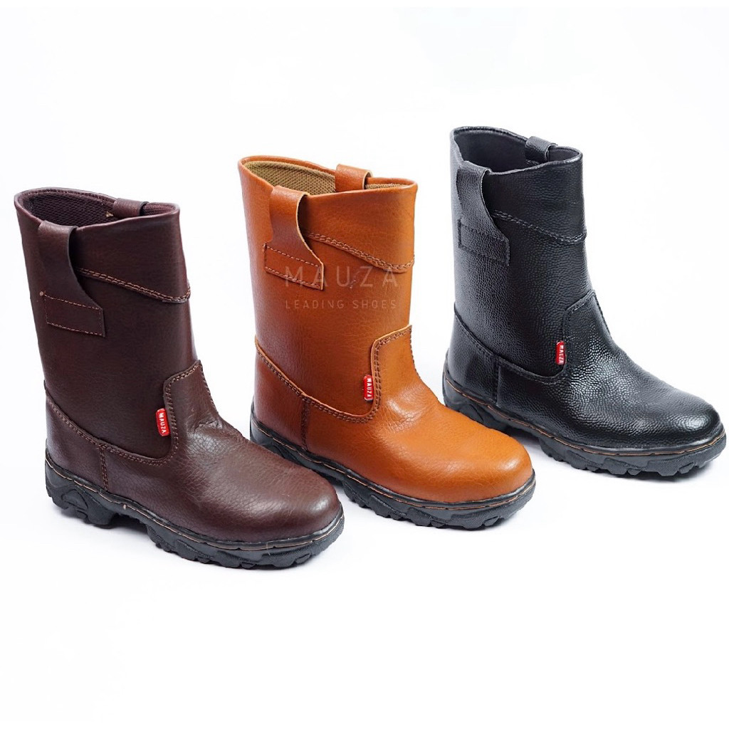 SEPATU SAFETY BOOT KING UJUNG BESI SOL JAHITAN TEMBUS SEPATU KERJA PROYEK .