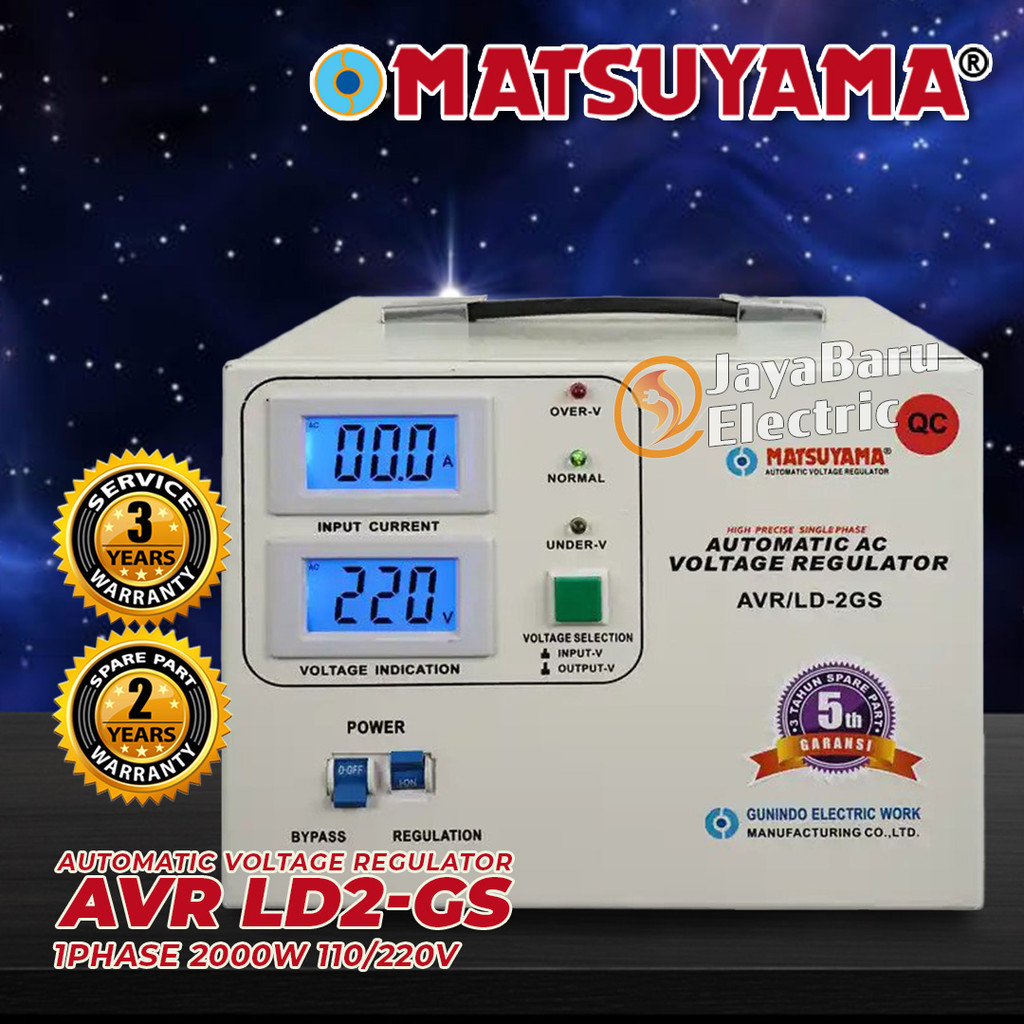 Stabilizer Stavol AVR MATSUYAMA Stavolt 2000 Watt 2kva AVR/L-2GS