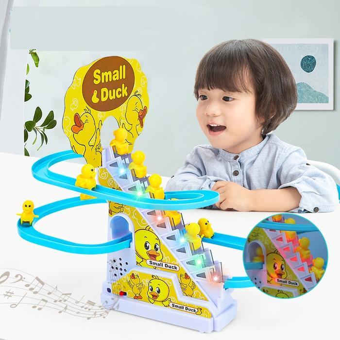 Mainan Edukasi Anak Bayi Seluncuran Bebek Tangga Musikal Small Duck Lampu Plastik - Seluncur Bebek