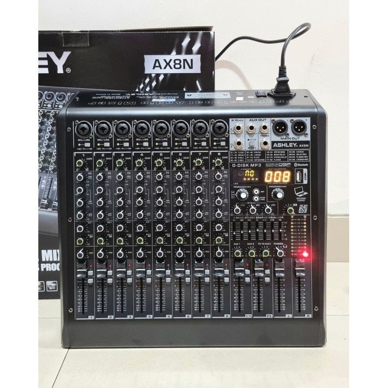 Mixer Ashley AX8N ( 8 channel full) USB ,MP3 , BLUETOOTH ORIGINAL