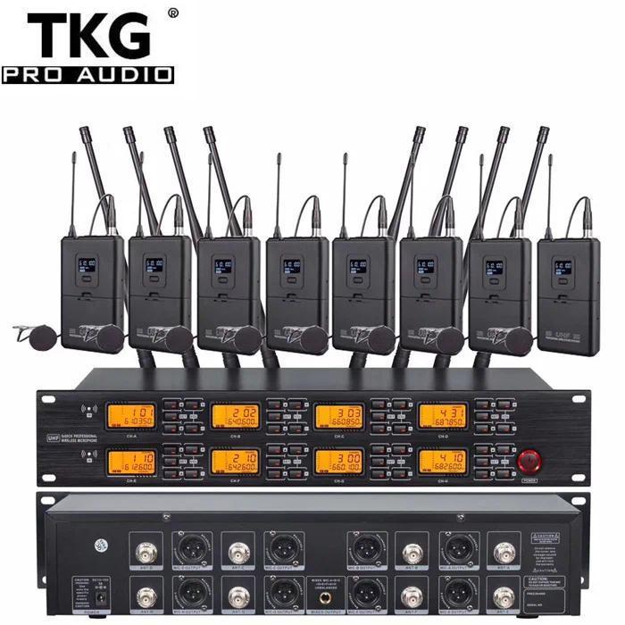 TKG UR8000L 650690MHz professional wireless microphone UHF 8 channel 8 wireless lapel mic 8 wireless