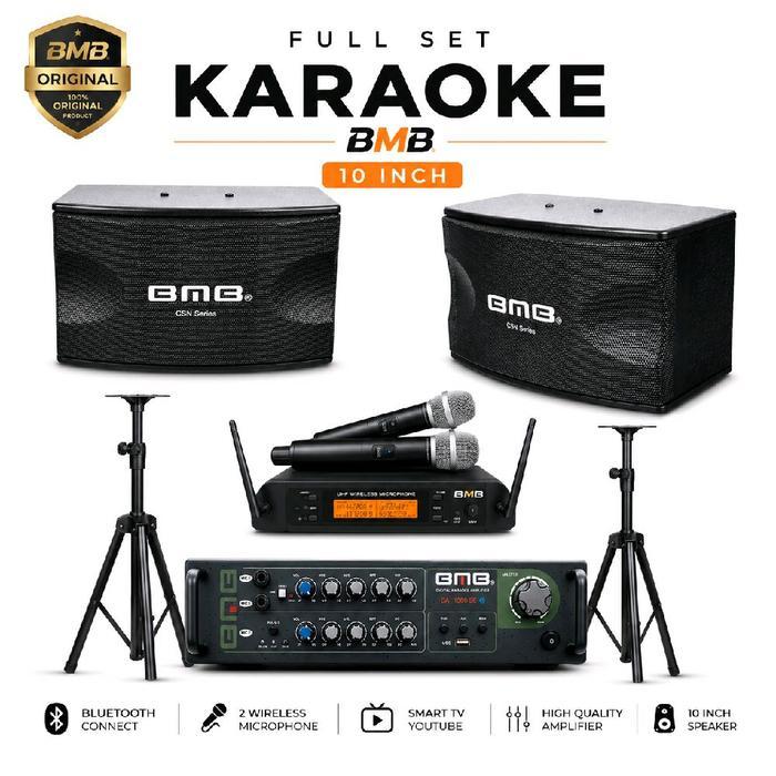 FULL SET KARAOKE BMB 10 INCH ORIGINALSuara Jernih • Bass Mantap • Siap Karaoke di Rumah