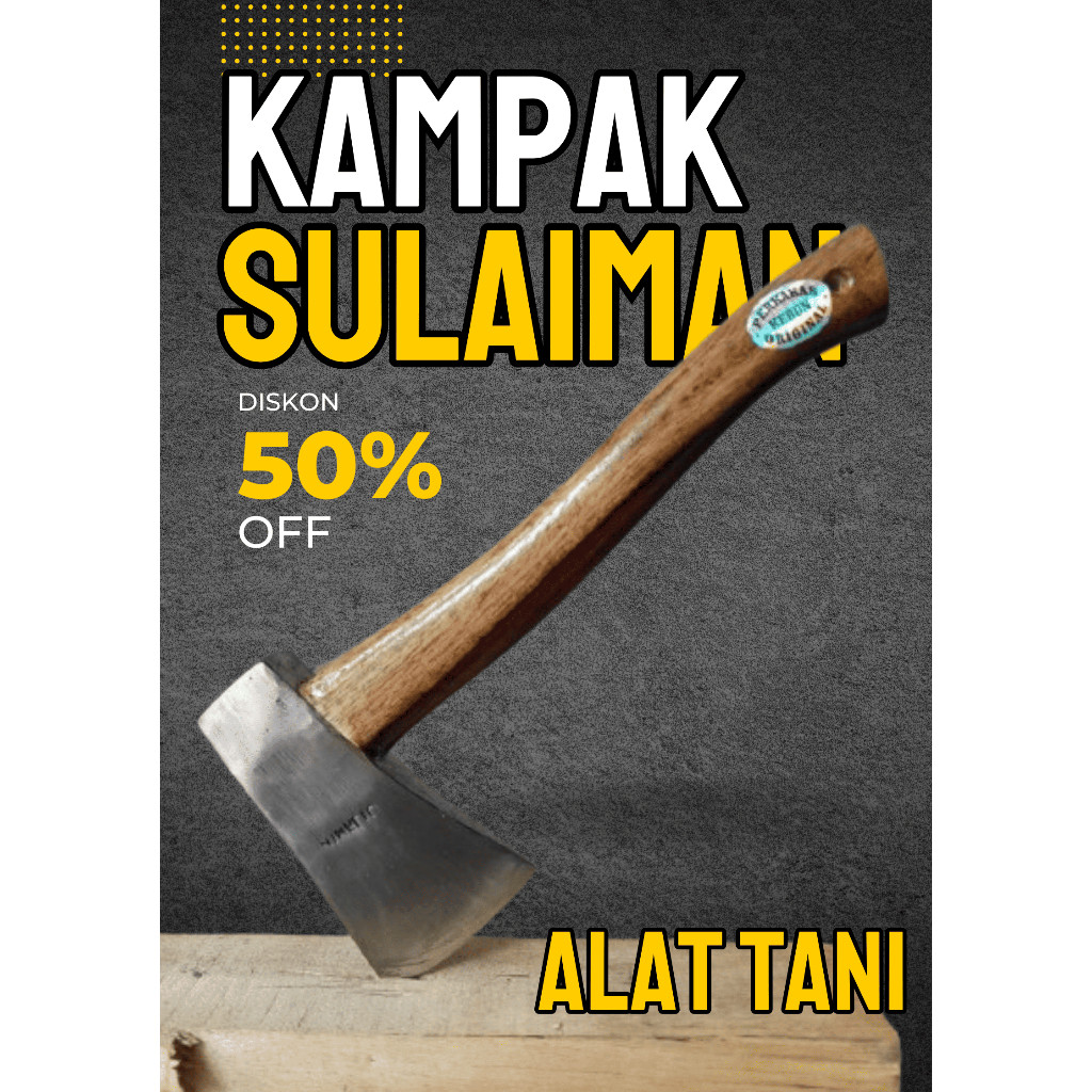 Kampak Sulaiman Baja Per9 Original Tebas Kayu Cacah Tulang Dan Babad Kayu Anti Gompal