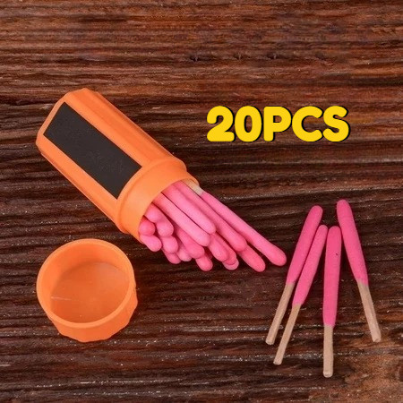 20Pcs/Box Korek Api Kayu Waterproof Windproof Anti Hujan Untuk Camping Outdoor