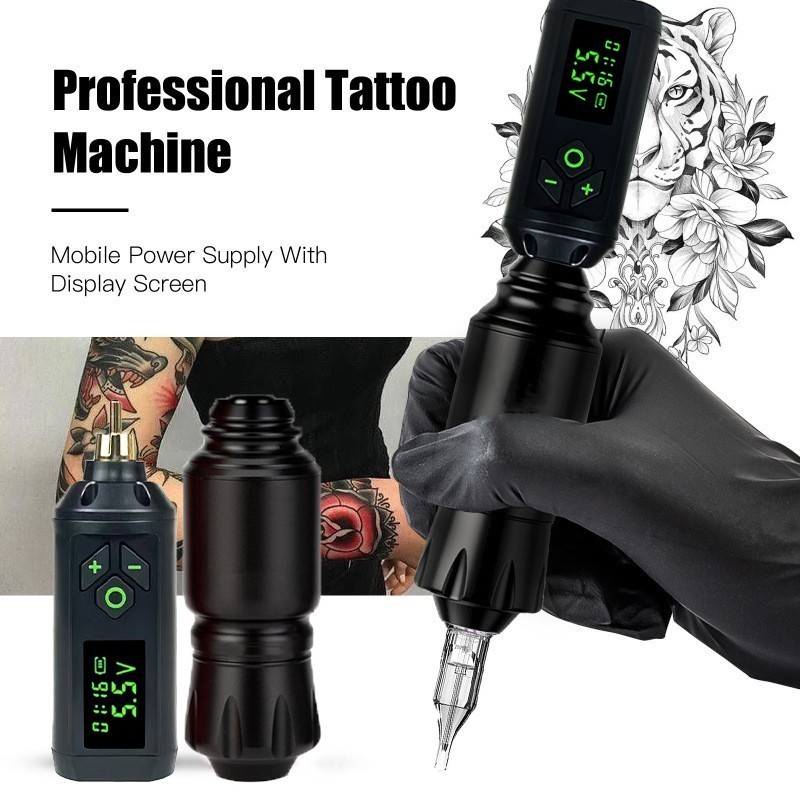 Mesin Tato Pen Rotary Tattoo Kit Set Portable Profesional untuk Pemula hingga Seniman Tato Handal