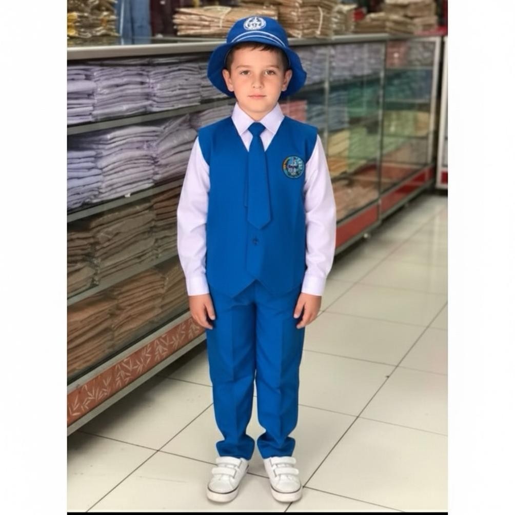 Diskon Baju Tk Anak Laki-Laki Biru Putih Rompi Pisah