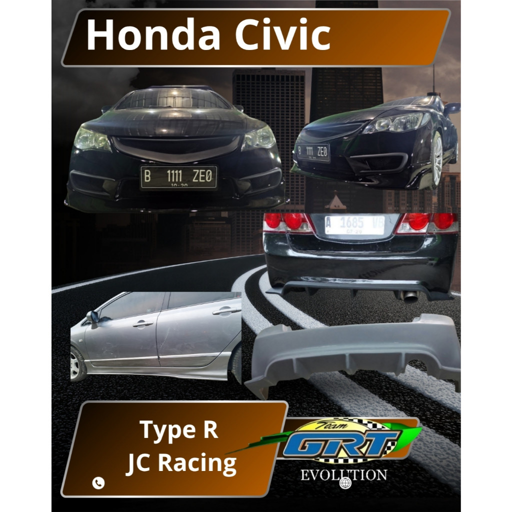 bodykit civic fd 2007 - 2011 type r js racing