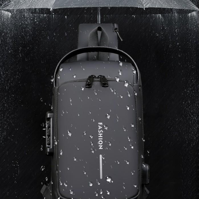 Tas Selempang Pria Ts207 Fashion Waterproof Men Chest Sling Bag Pasti Ori
