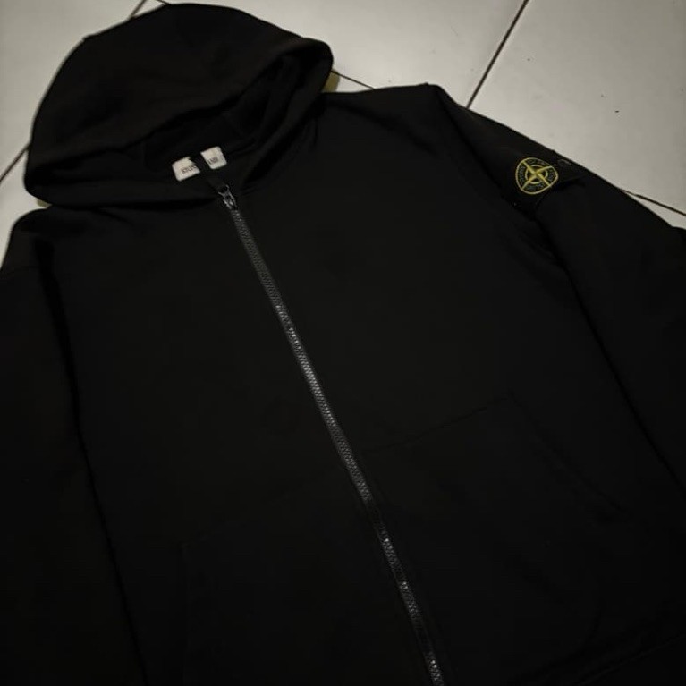 Stone Island Zip Hoodie Black Original / Authentic RFID