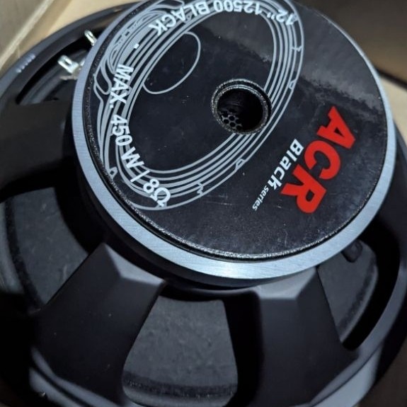 BEKAS Speaker Woofer ACR 12500 Black 12 Inch 8 Ohm 450 Watt. bekas pemakaian 6 bulan.
